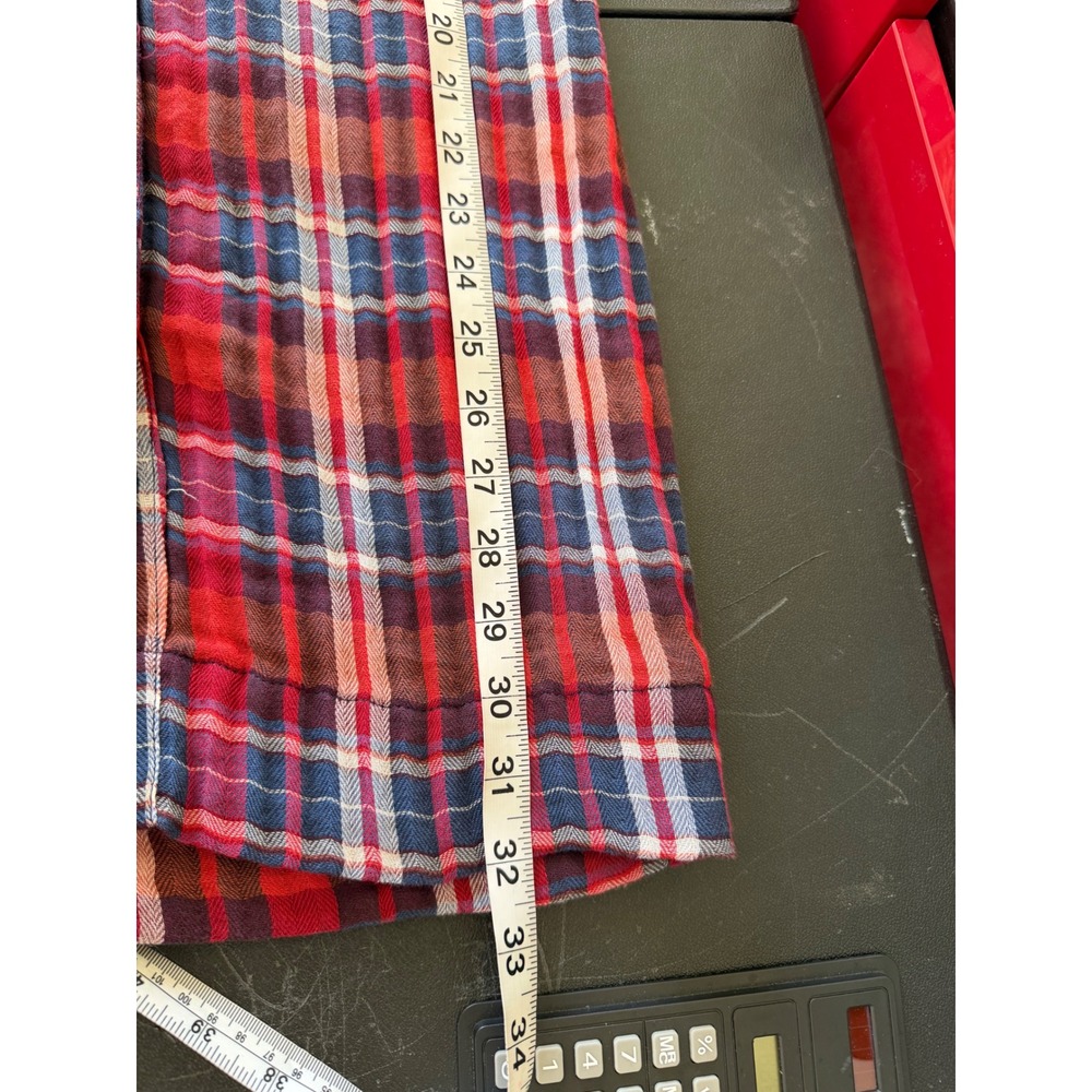 Urban Outfitters Jo Plaid Midi Skirt Red Blue Tartan Pencil S Grunge 90's Preppy - Picture 13 of 15